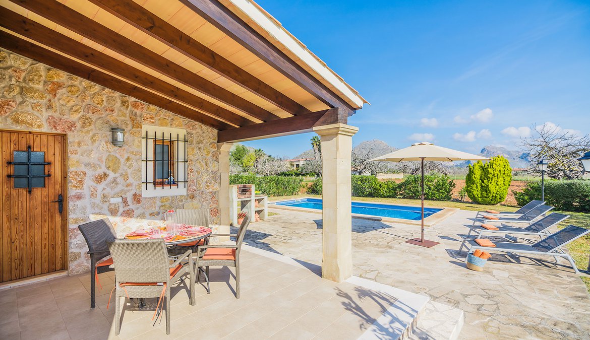 Back terrace and pool
